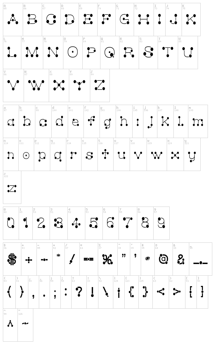 Matchstick font map